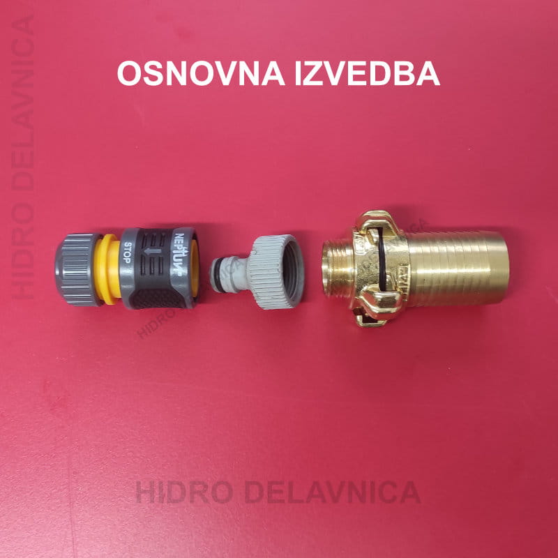 breur oven brez ventila b PVC hitra stop spojka, priključek za spojko in medeninast priključek za cev, osnovna izvedba za vodni oven.